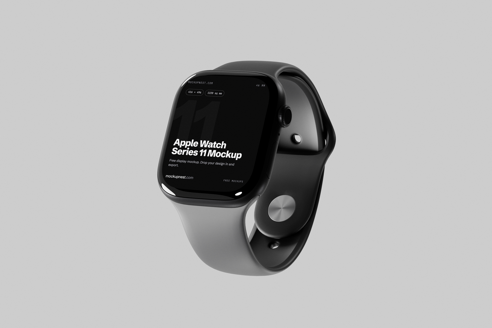 Watch Text Written Apple Watch Series 11 Mockup Perspective View | Mockupnest