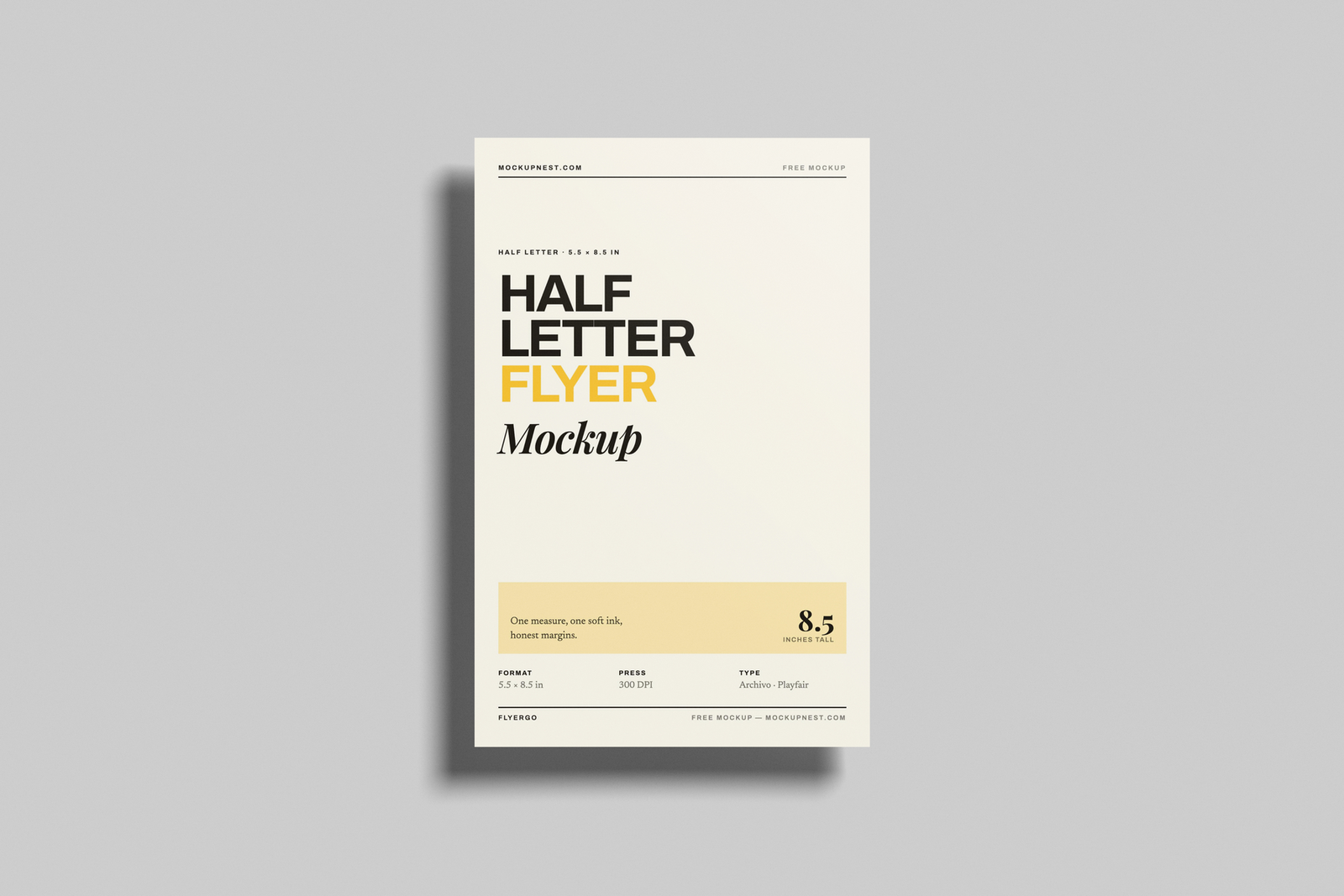 Free Half Letter Handbill Mockup