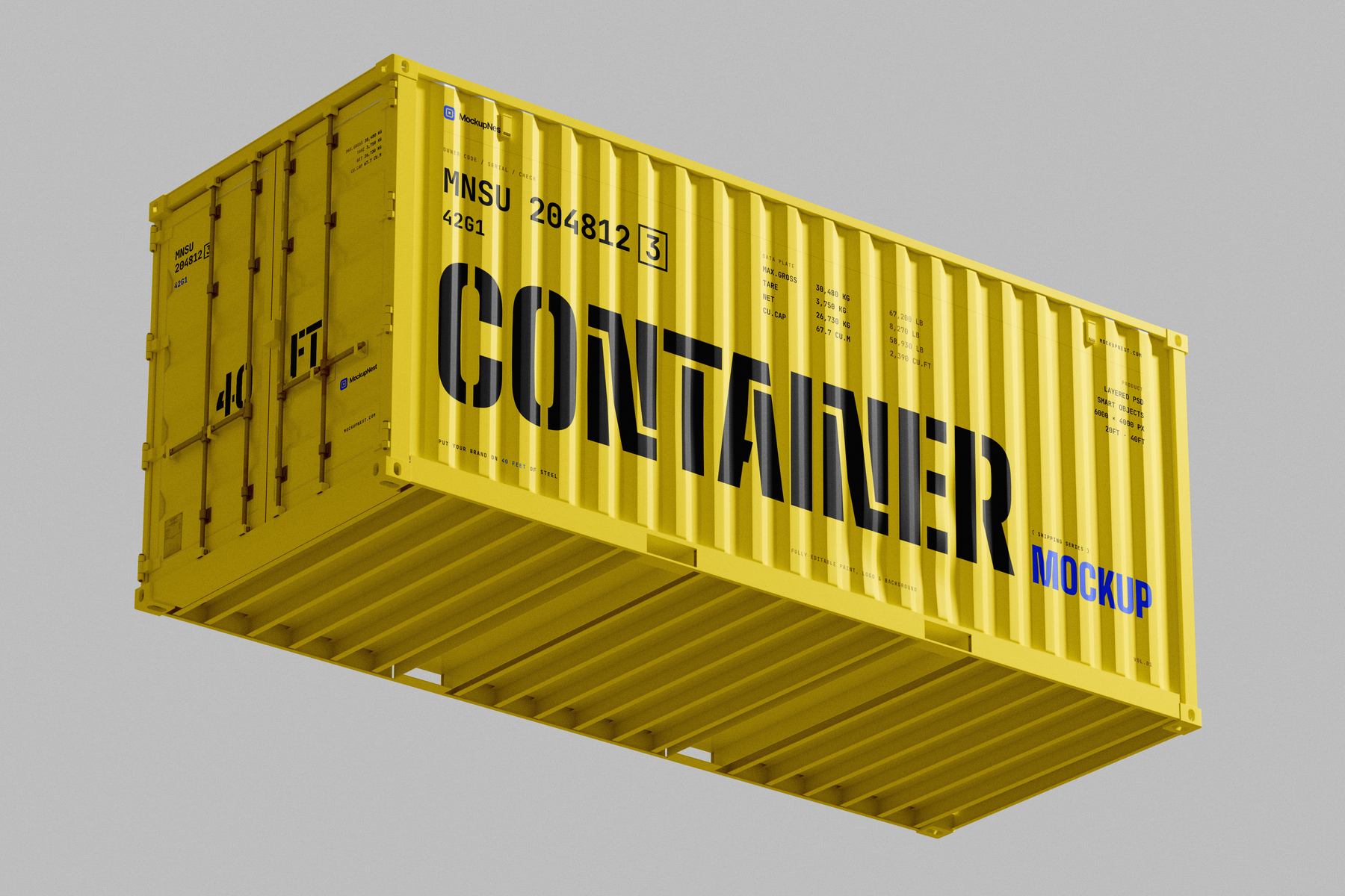 Inblock Tet Free Shipping Container Mockup Minimal Background | Mockupnest