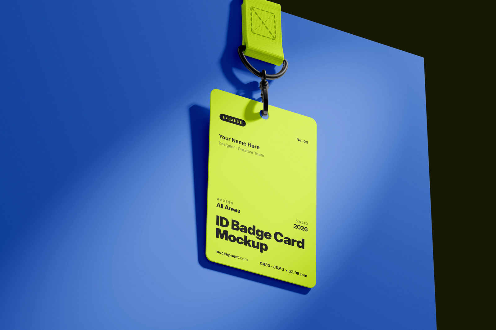 Button Pin Free Download Free Hanging ID Badge Lanyard Mockup | Mockupnest