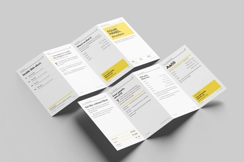 DL Four Fold Accordion Leaflet Mockup