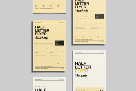 Free Half Letter Leaflet Mockup