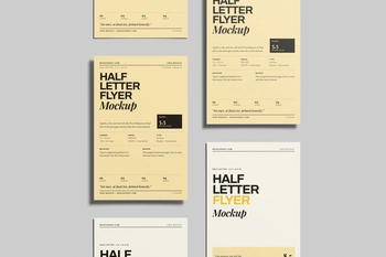 Free Half Letter Leaflet Mockup