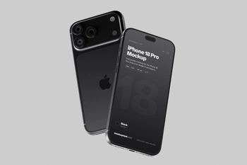 Black iPhone 18 Pro Mockup Angled Perspective