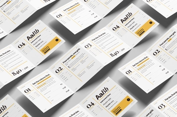 Square Four Panel Accordion Flyer Mockup