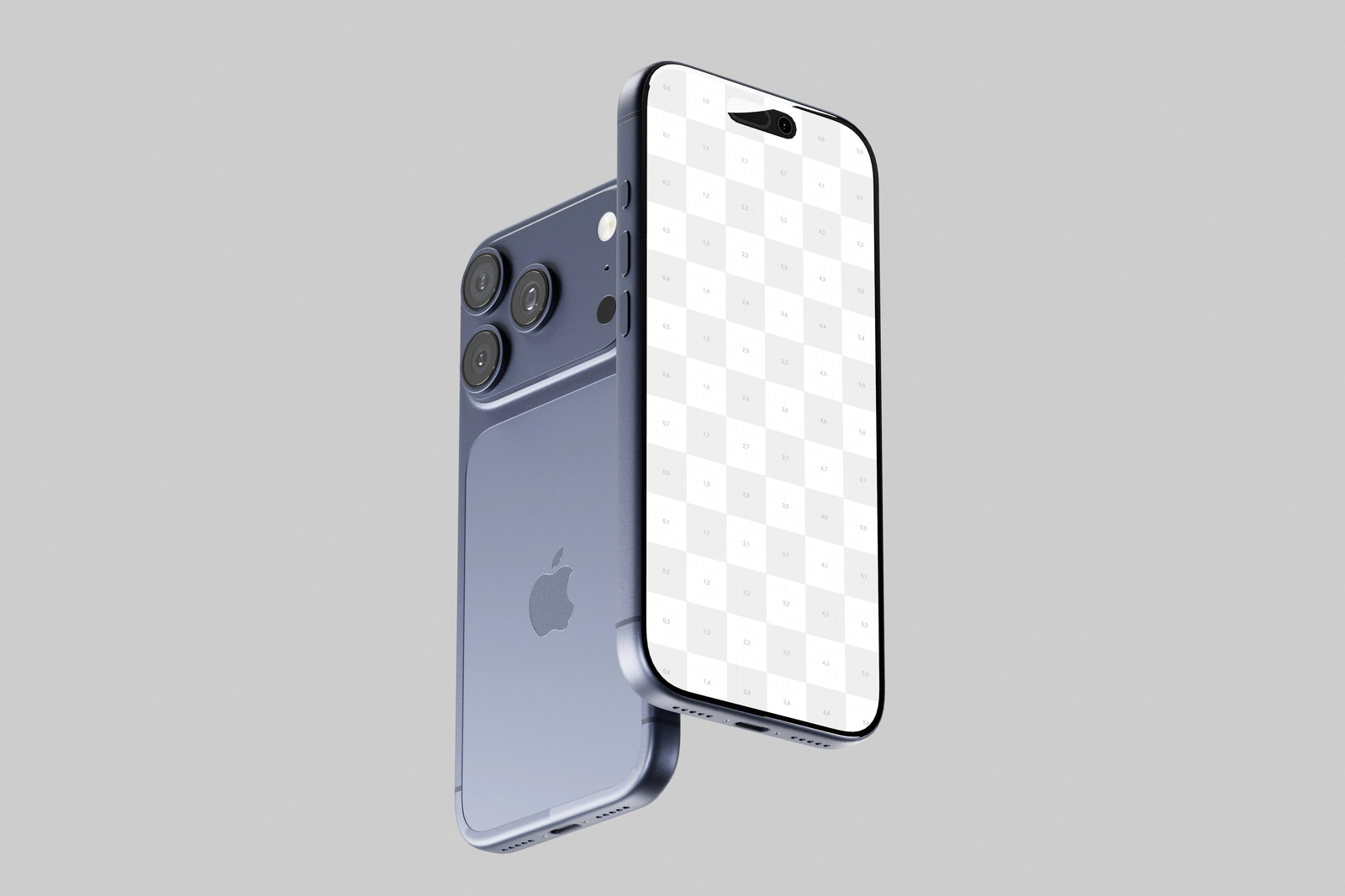 Free Blue iPhone 17 Pro Mockup Angled Perspective