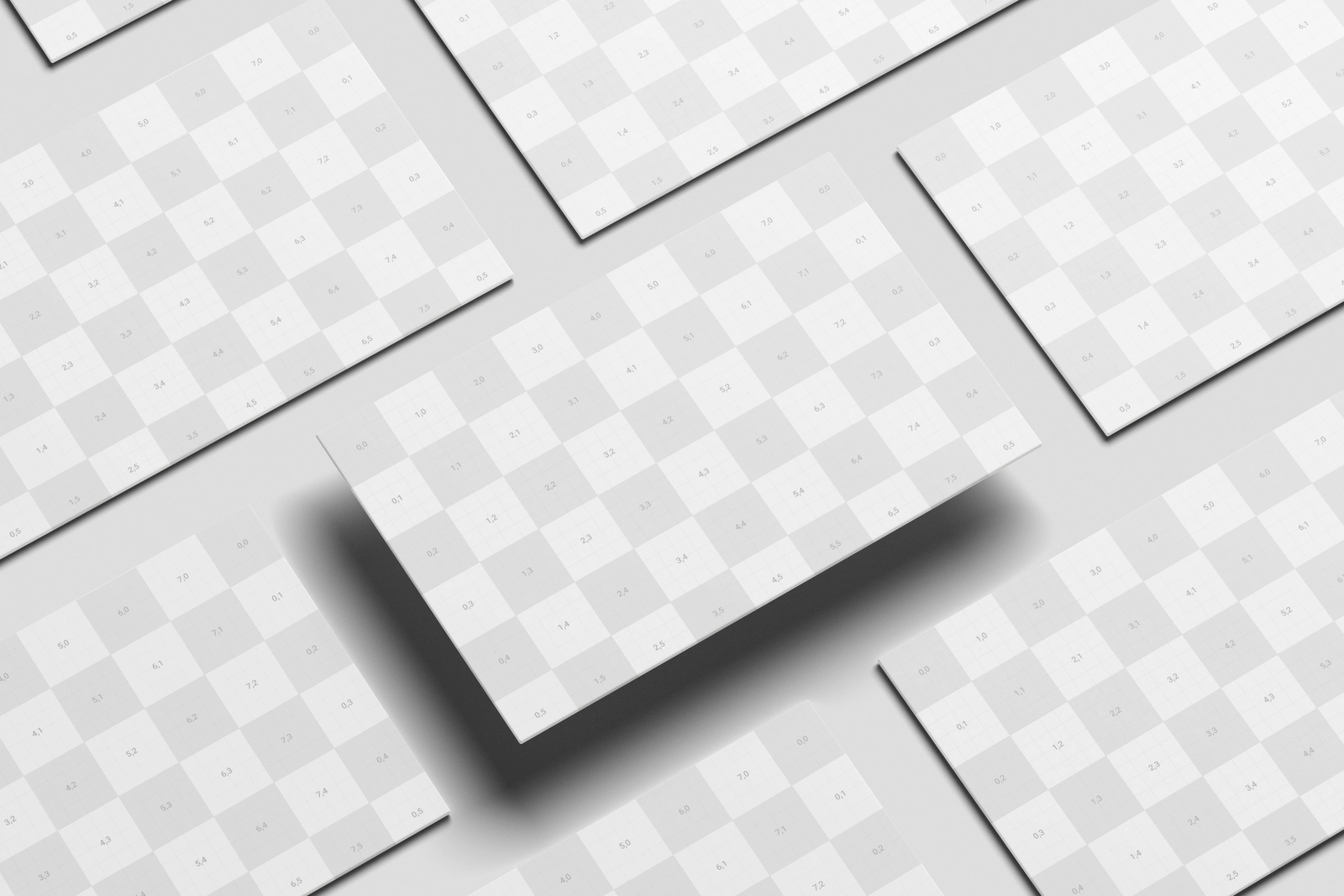 85×55 Business Card Mockup Landscape Top View
