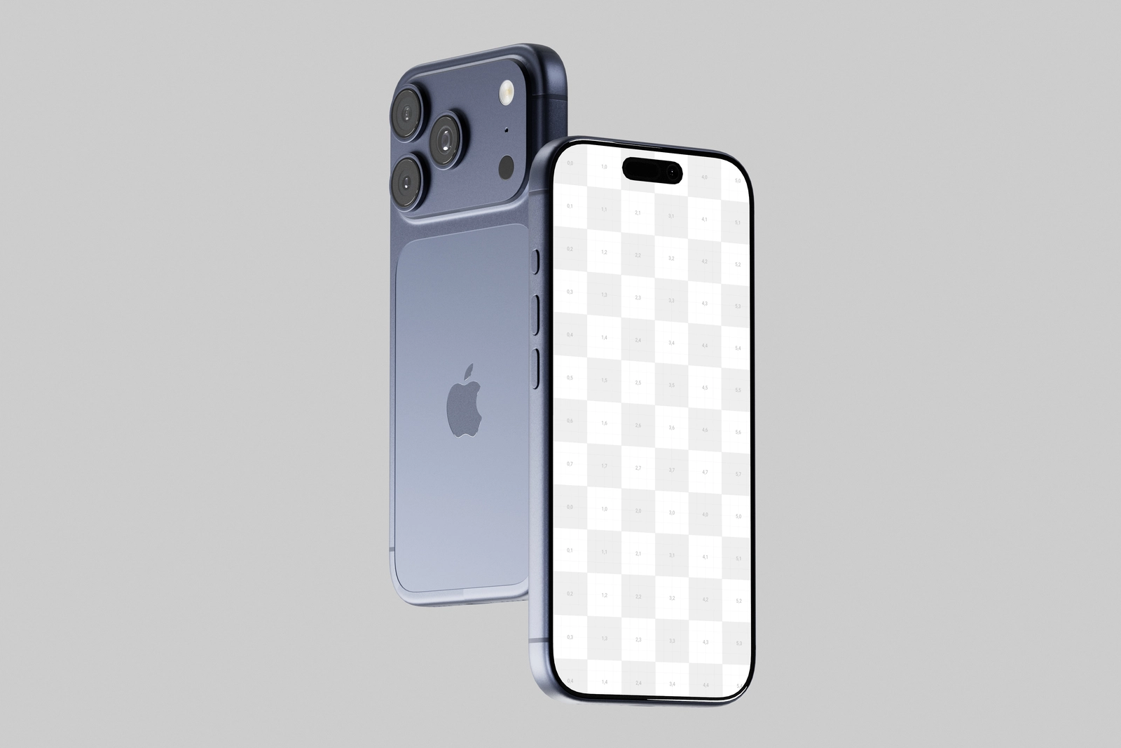 Blue iPhone 17 Pro Mockup Minimal Background