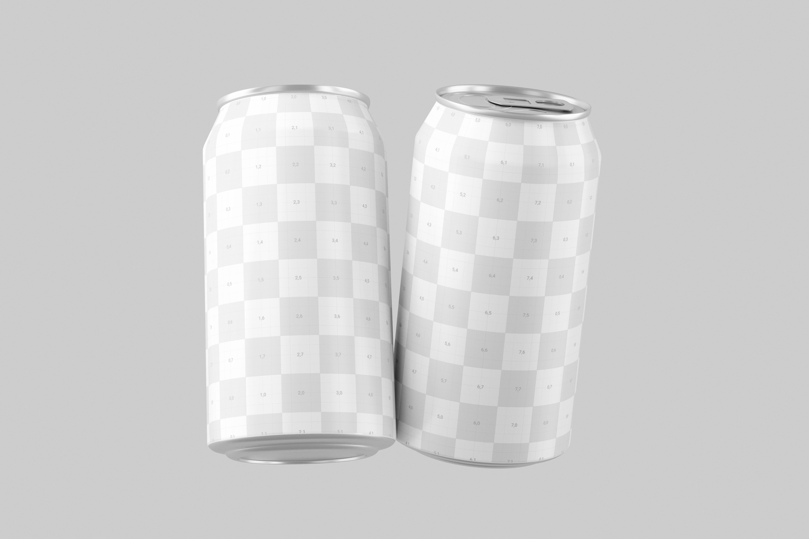 Free 330ml Soda Beer Drink Can Mockup Front View Set