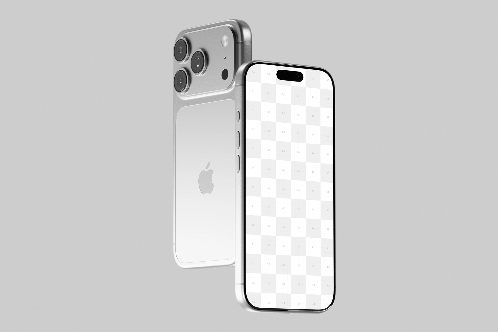 Free Silver iPhone 17 Pro Mockup Angled Perspective