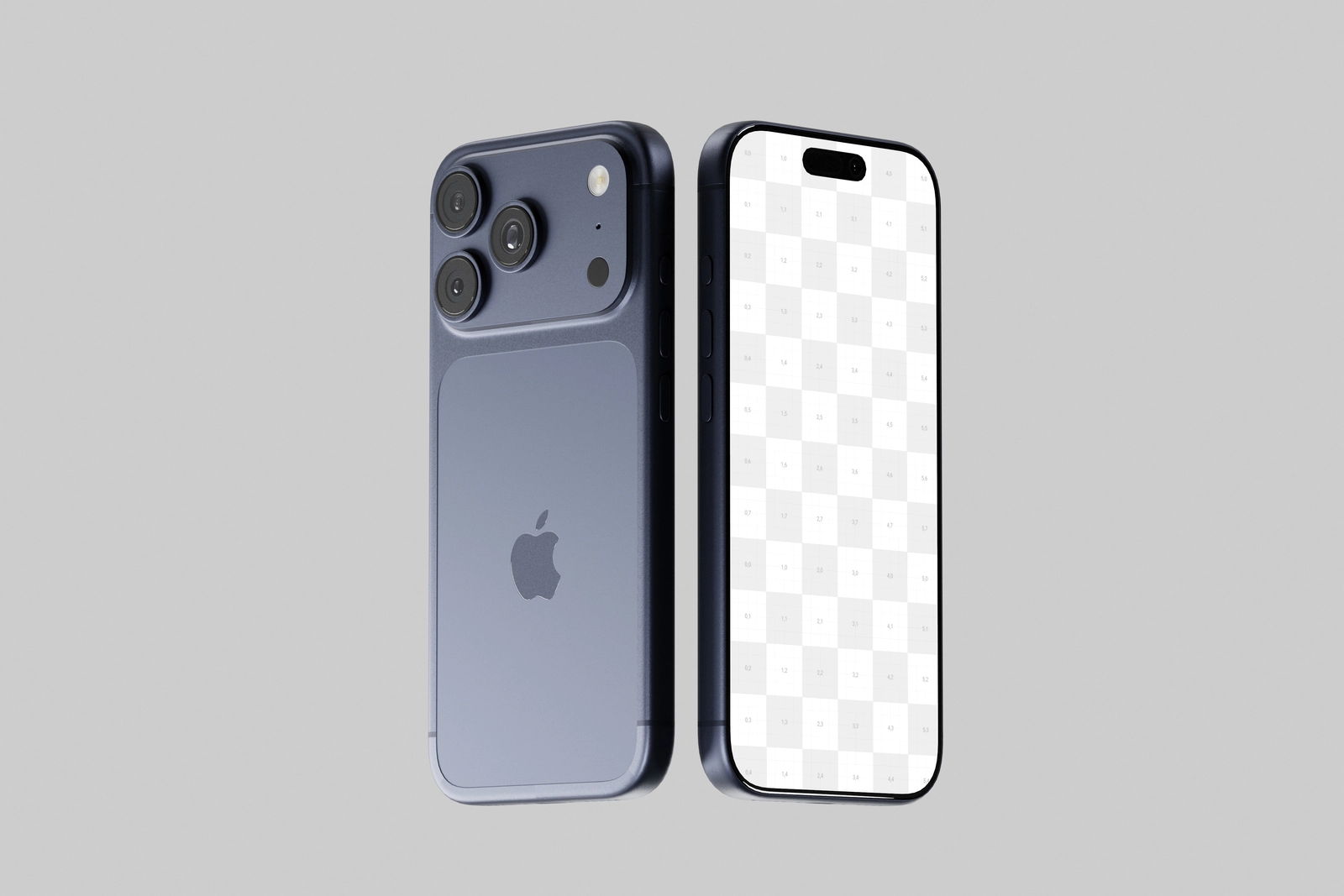 Free Blue iPhone 17 Pro Mockup Front View
