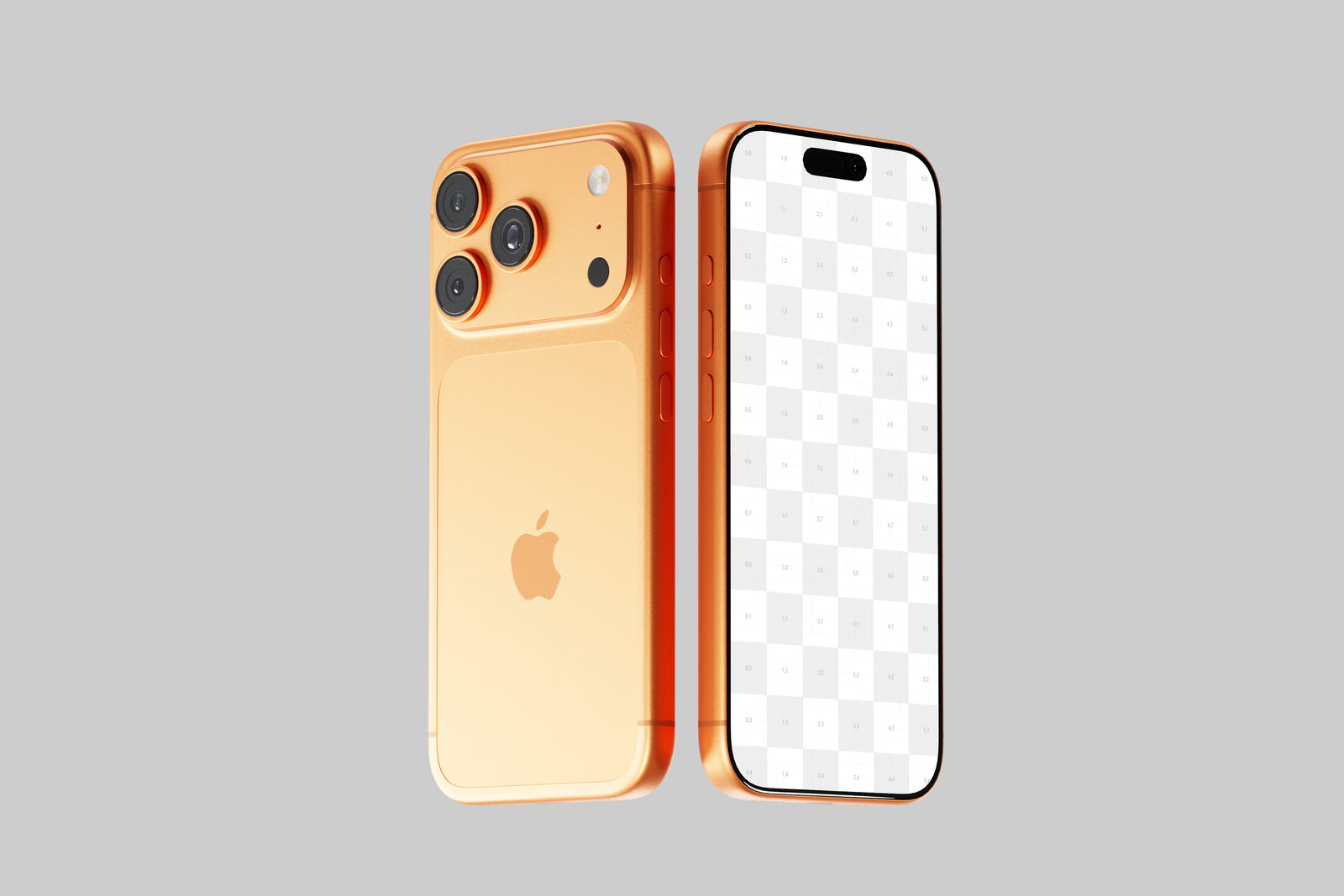 Orange iPhone 17 Pro Mockup Floating