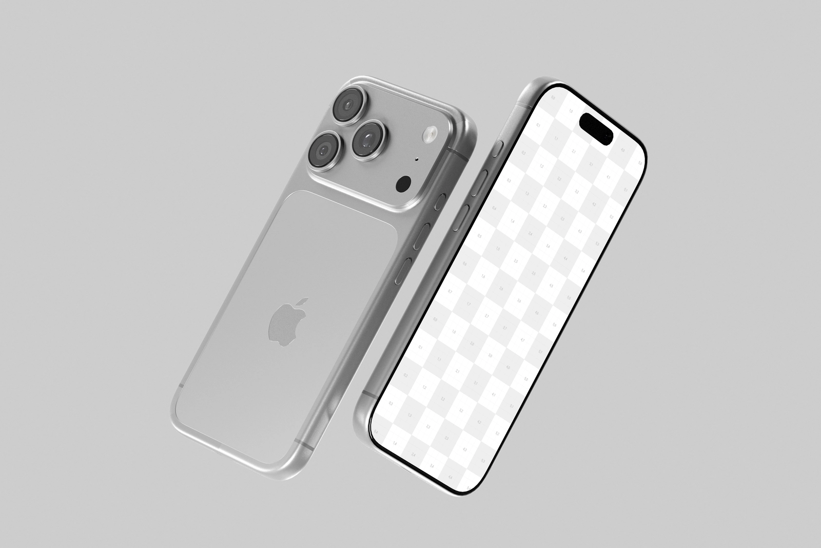 Silver iPhone 17 Pro Mockup Minimal Background