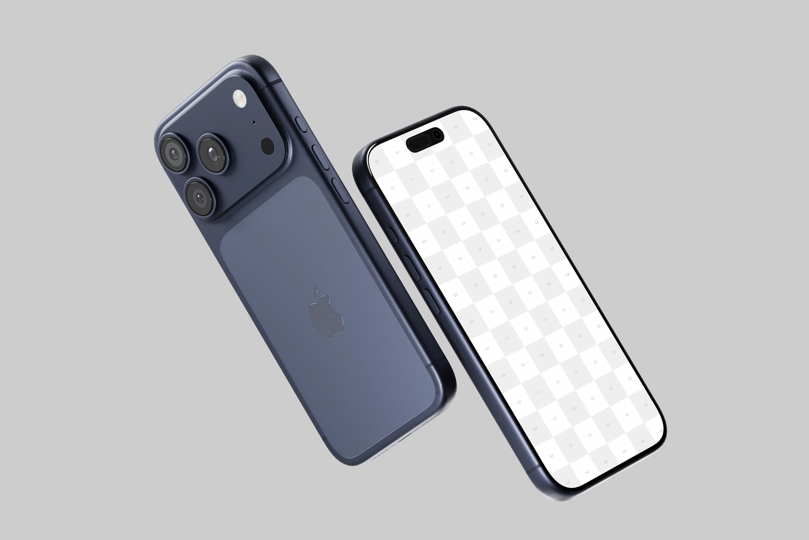 Blue iPhone 17 Pro Mockup In Studio Light