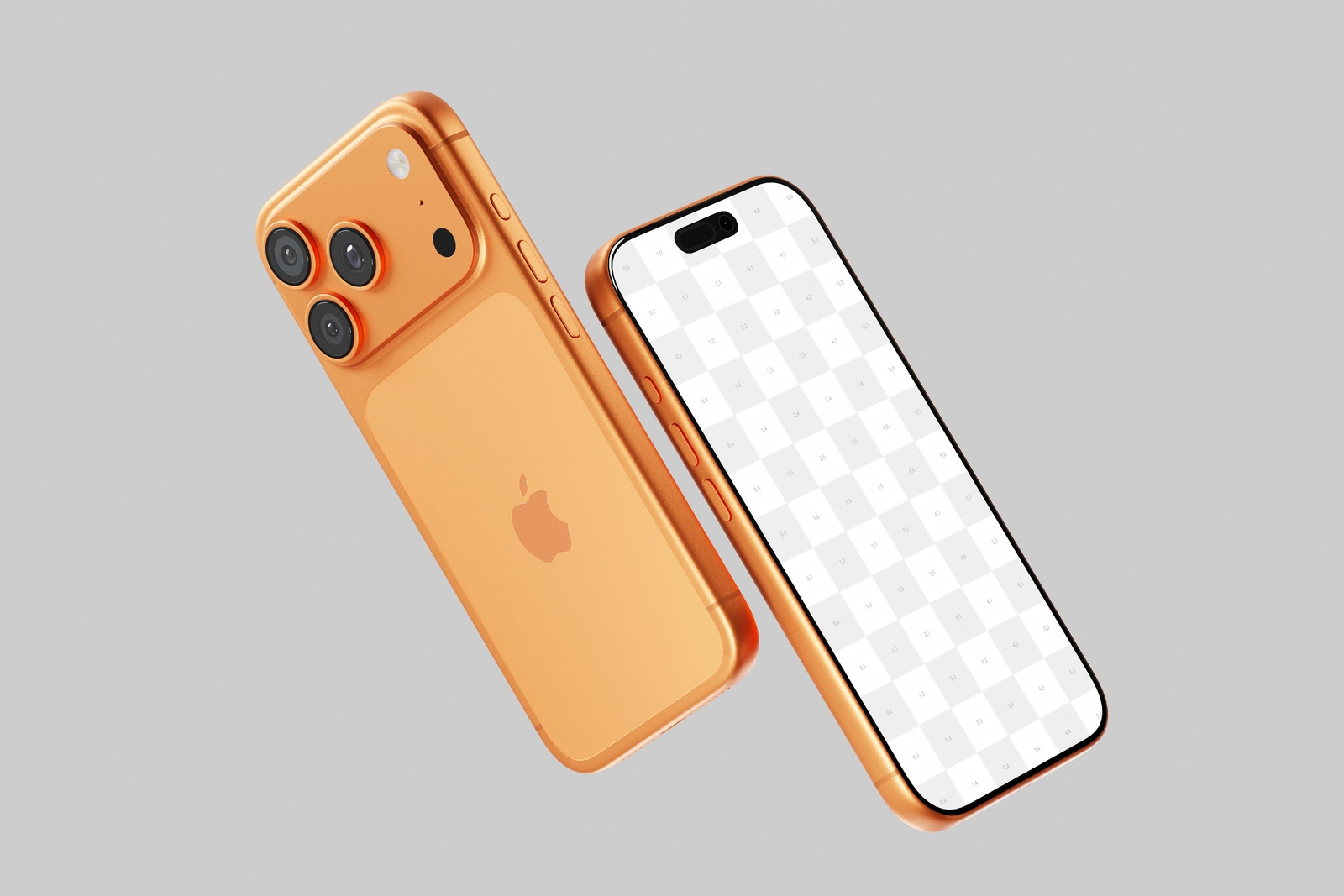 Orange iPhone 17 Pro Mockup Minimal Background
