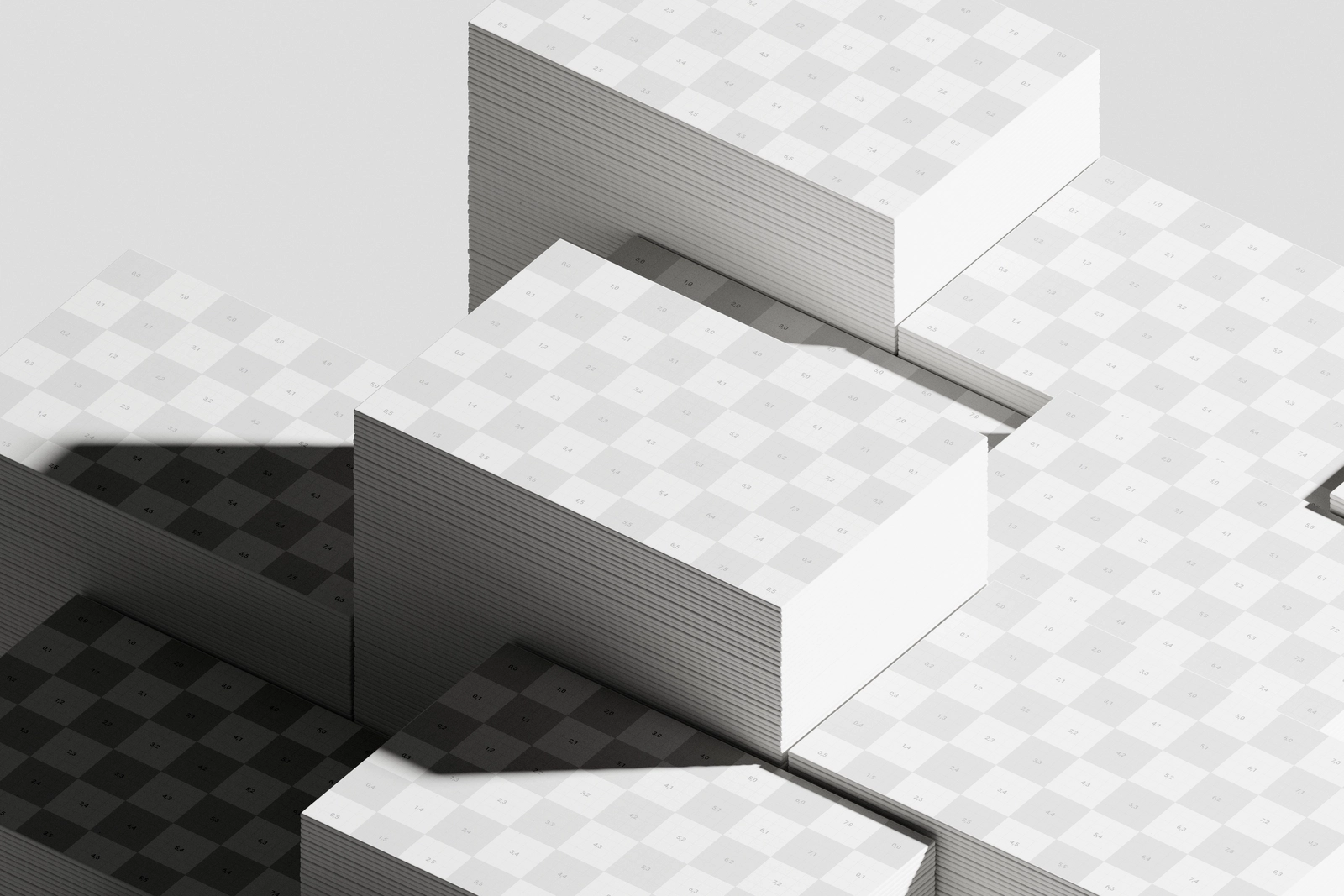 Stacked 85×55 Business Card Mockup On Flat Surface
