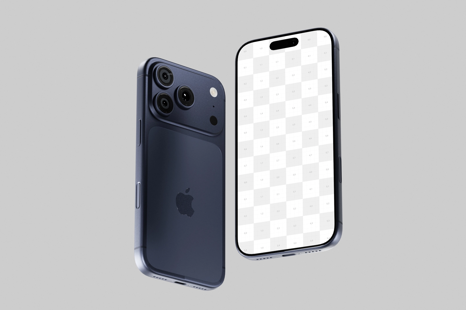 Free Blue iPhone 17 Pro Mockup Clean Background