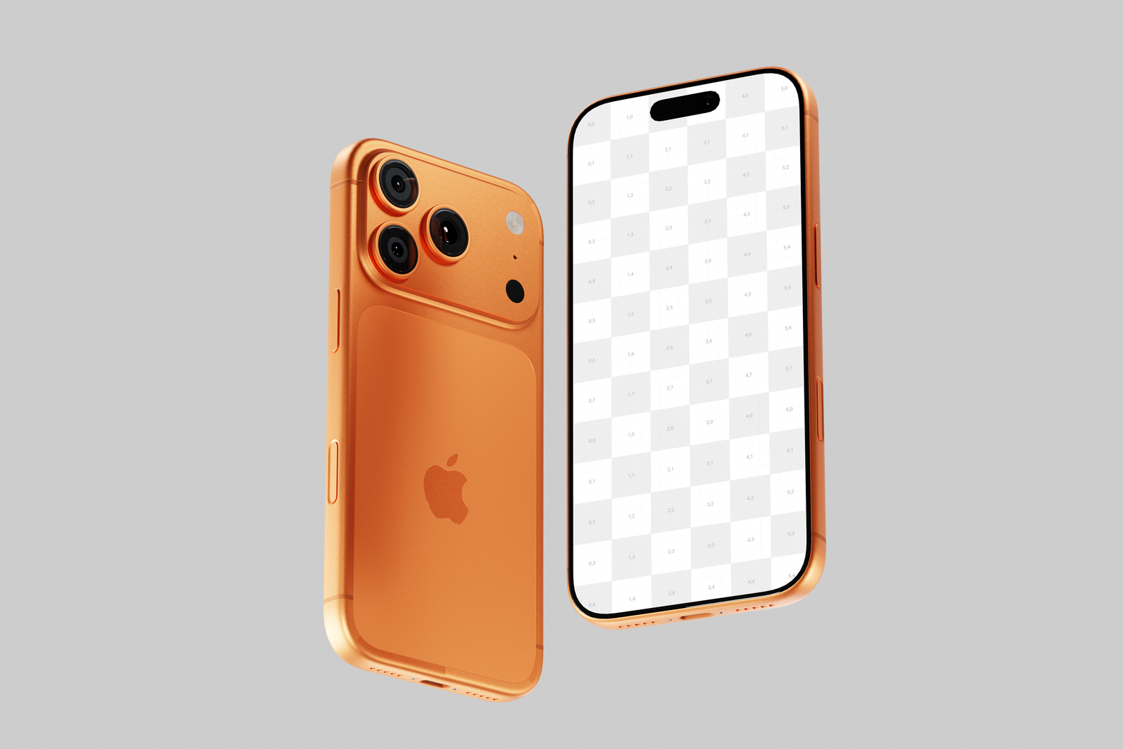 Free Orange iPhone 17 Pro Mockup Back View