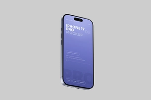 Blue iPhone 17 Pro Mockup