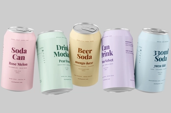 Free 330ml Soda Beer Drink Can Mockup