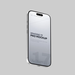 Free Silver iPhone 17 Pro Mockup Low Perspective