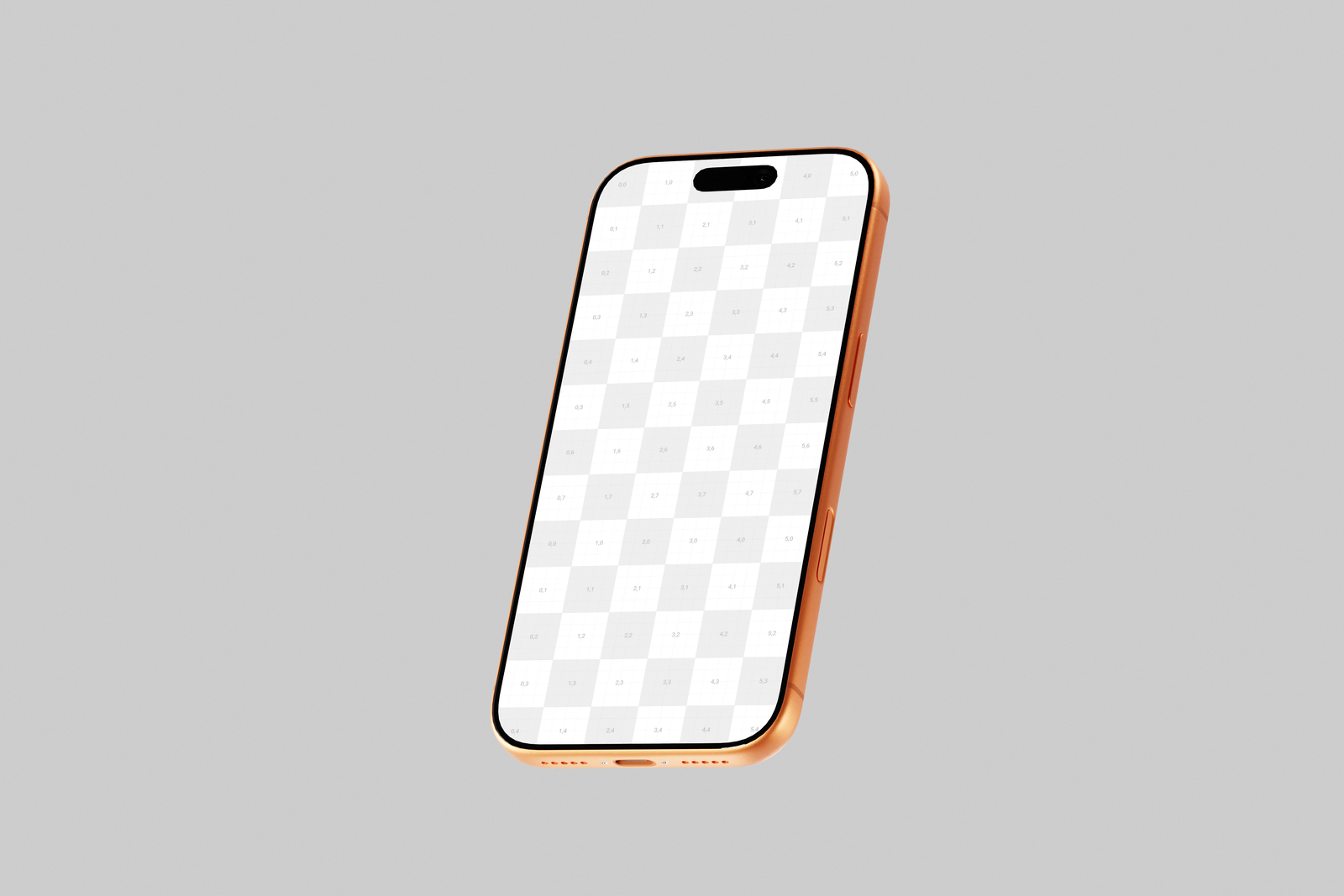 Free Orange iPhone 17 Pro Mockup Soft Even Light