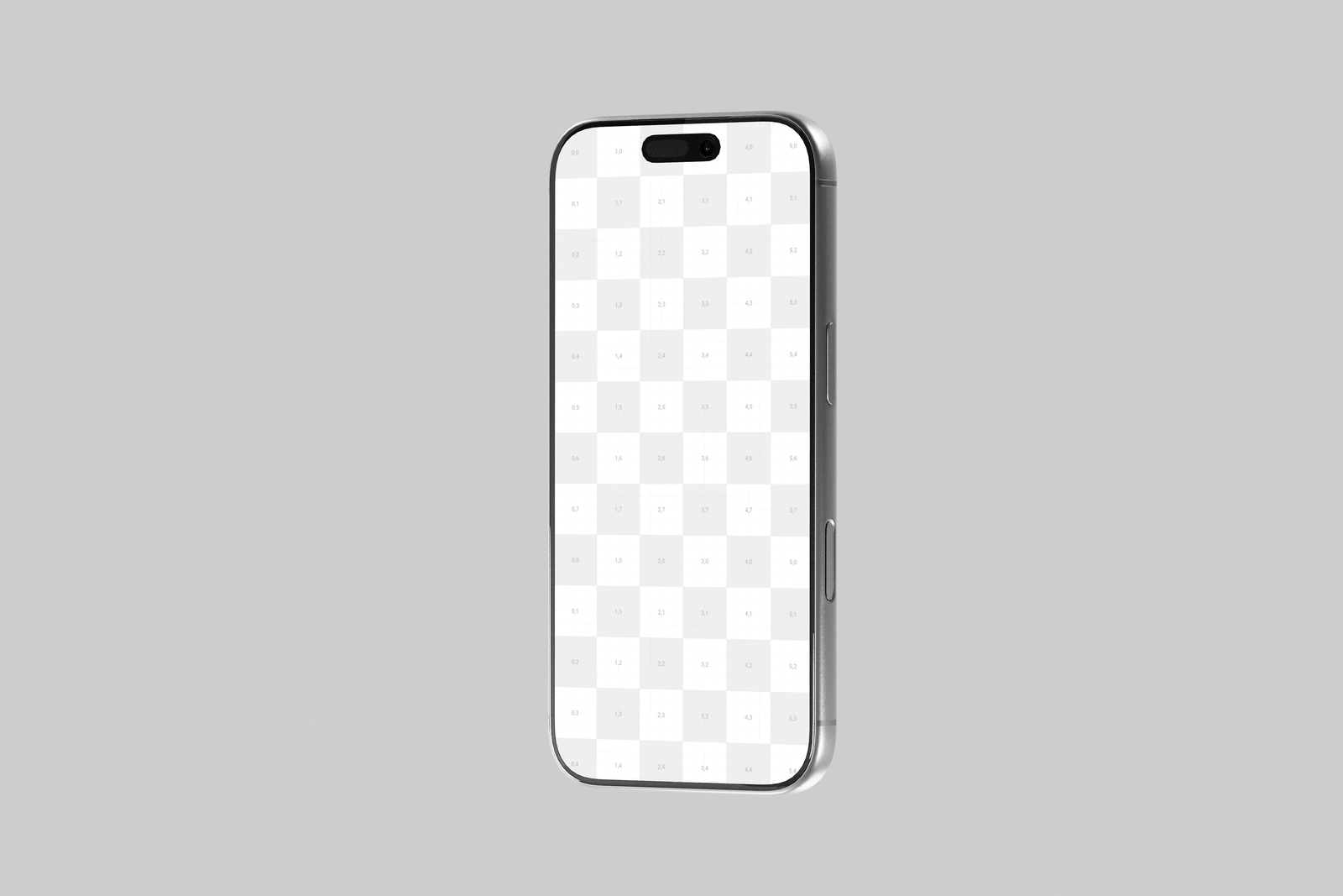 Silver iPhone 17 Pro Mockup Clean Front View