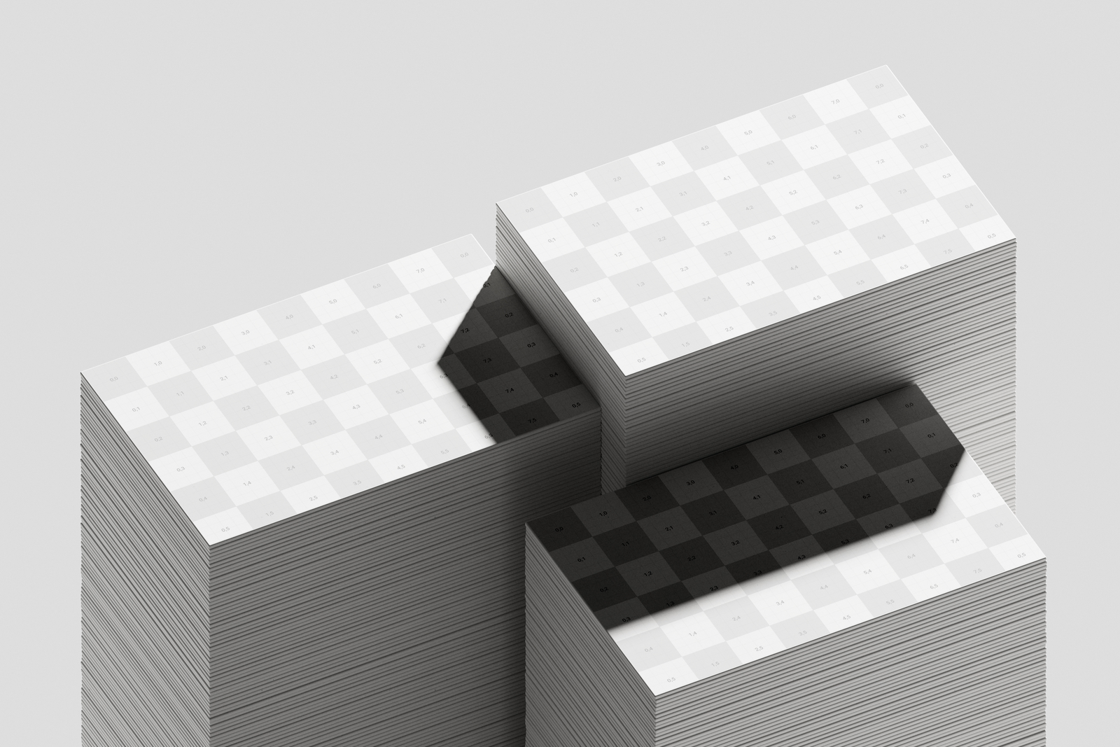 Stacked 85×55 Business Card Mockup On Minimal Background