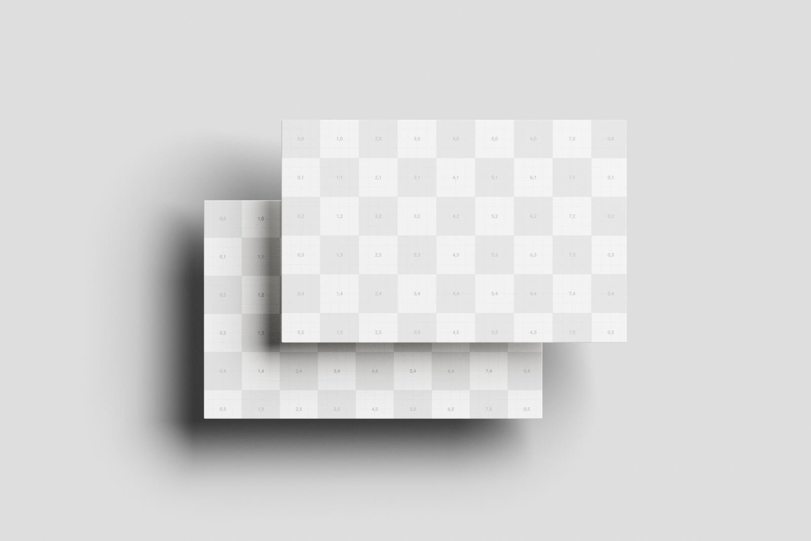 85×55 Business Card Mockup On White Paper