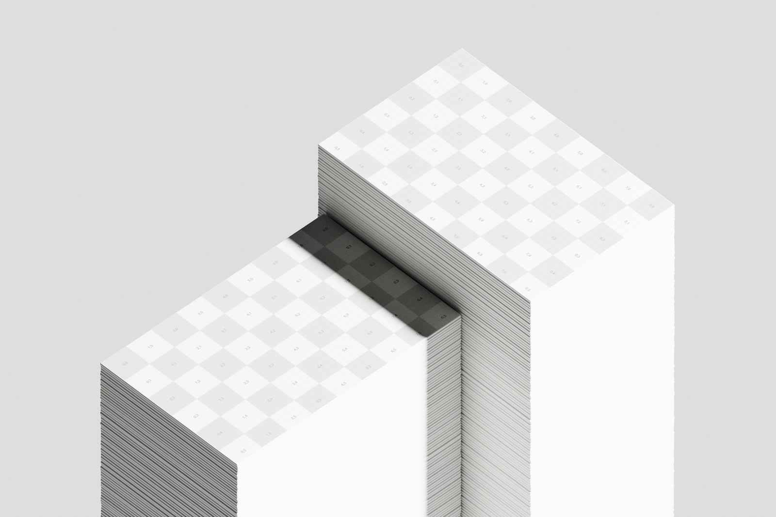 Stacked 85×55 Business Card Mockup Angled Perspective