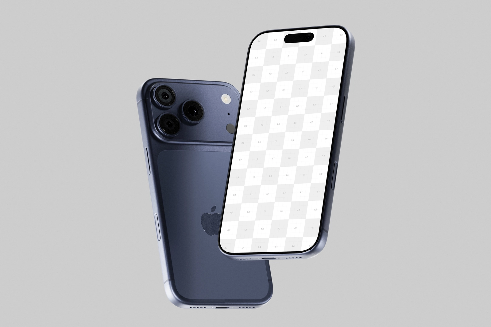 Free Blue iPhone 17 Pro Mockup With Soft Shadows