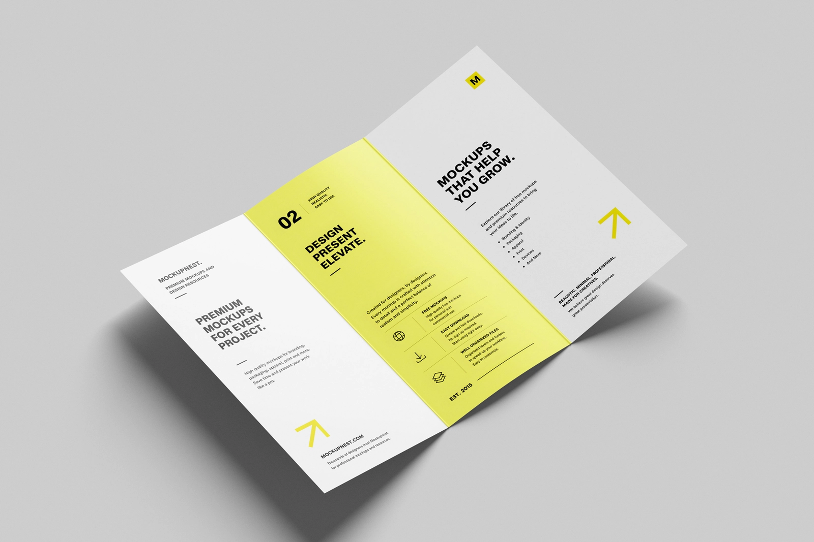 Free A4 Trifold Flyer Mockup On Floor
