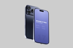 Free Blue iPhone 17 Pro Mockup