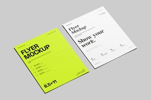 US Letter Flyer Poster Mockup With Soft Shadows