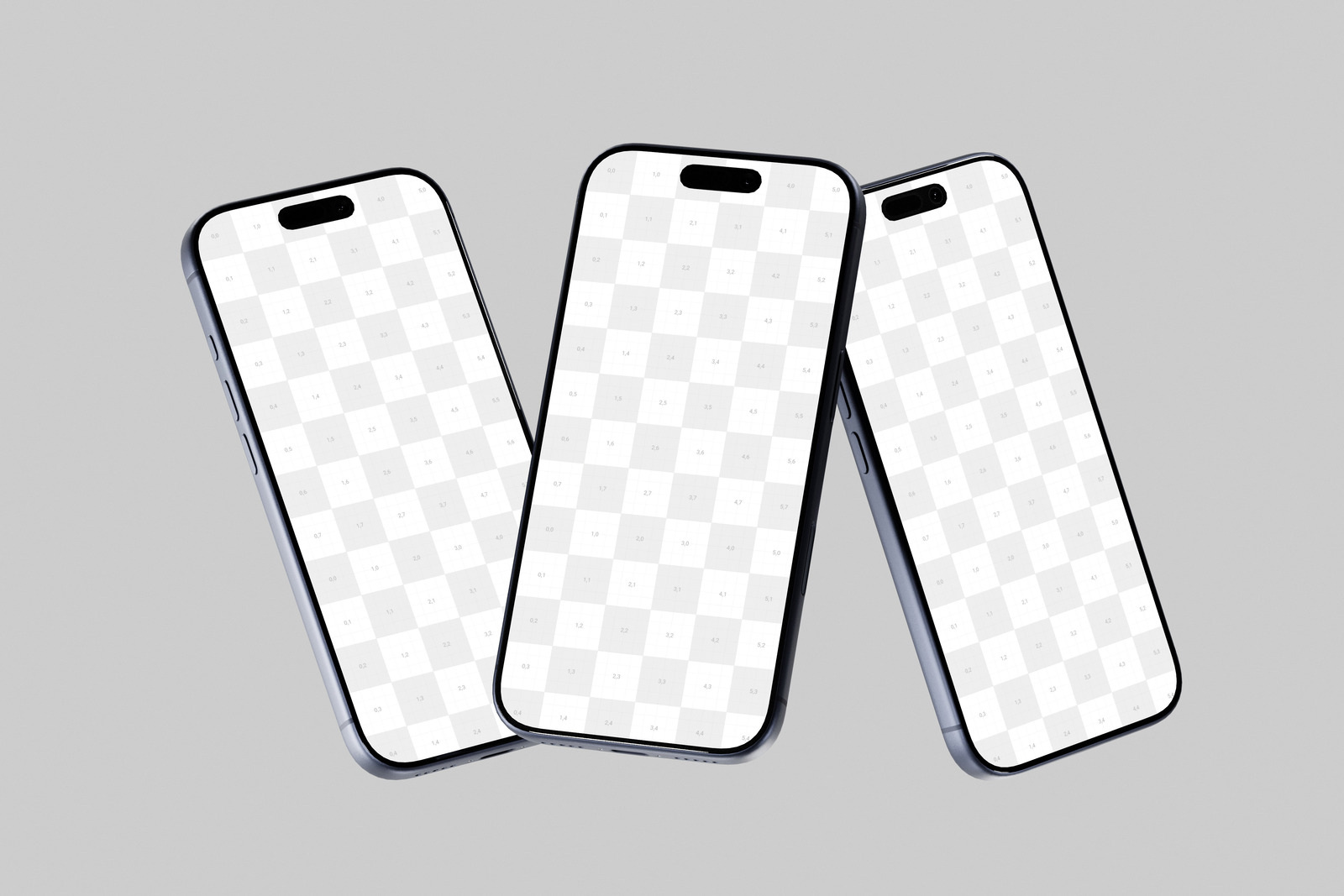 Free Blue iPhone 17 Pro Mockup Grid View