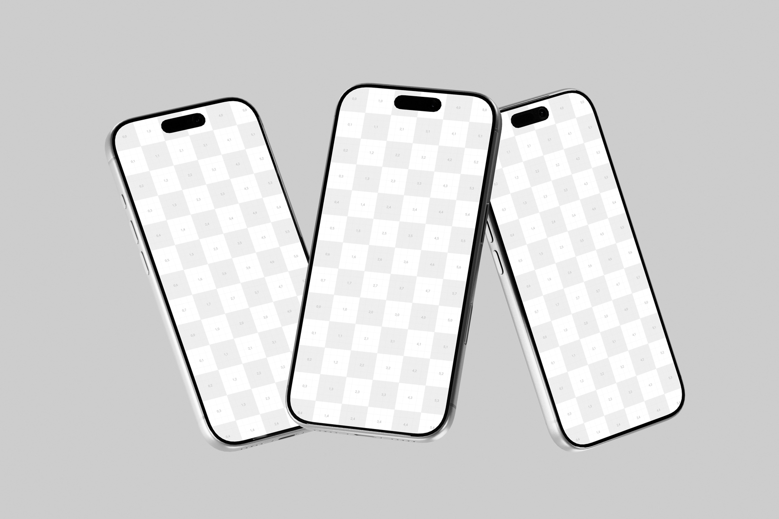 Silver iPhone 17 Pro Mockup Floating Front View