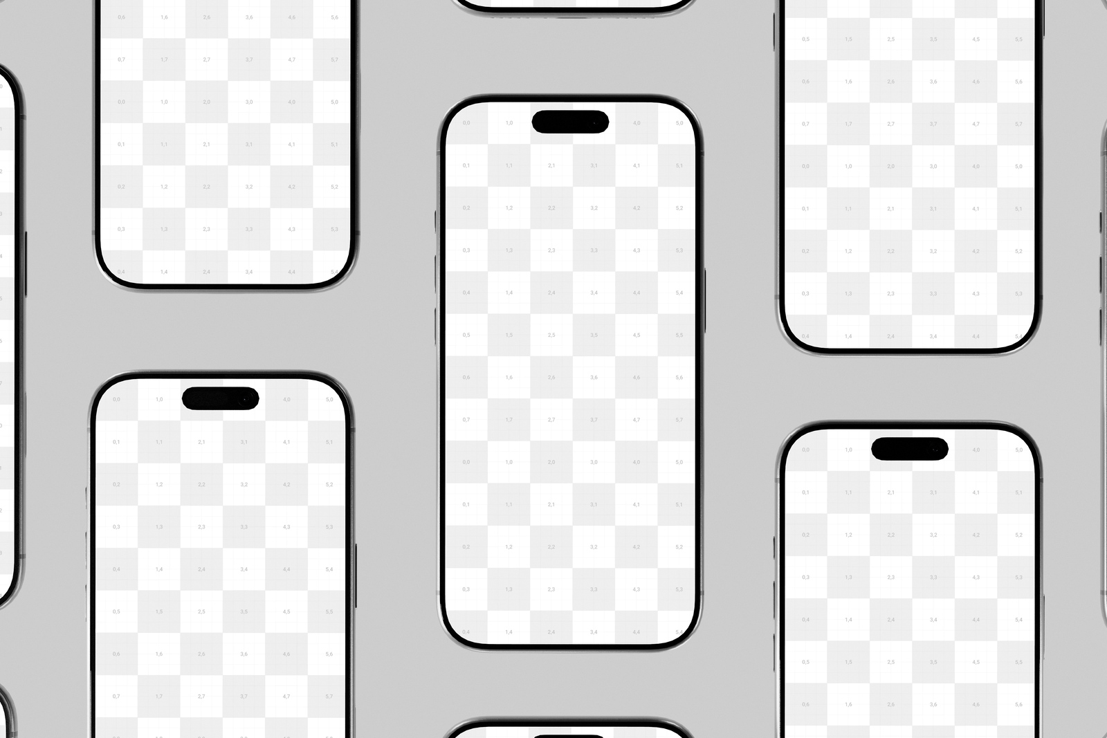 Silver iPhone 17 Pro Mockup Front View Set