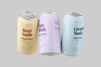 Free 330ml Soda Beer Drink Can Mockup Clean Front View