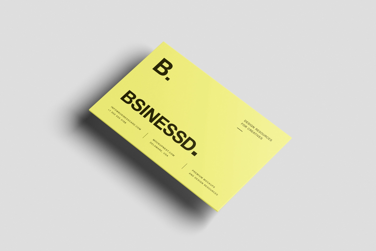 Free 85×55 Business Card Mockup On Grey Surface