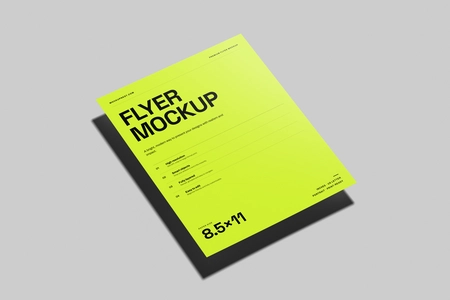 Free US Letter Flyer Poster Mockup On Clean Background