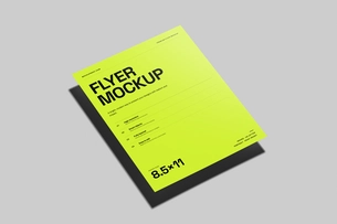 Free US Letter Flyer Poster Mockup On Clean Background