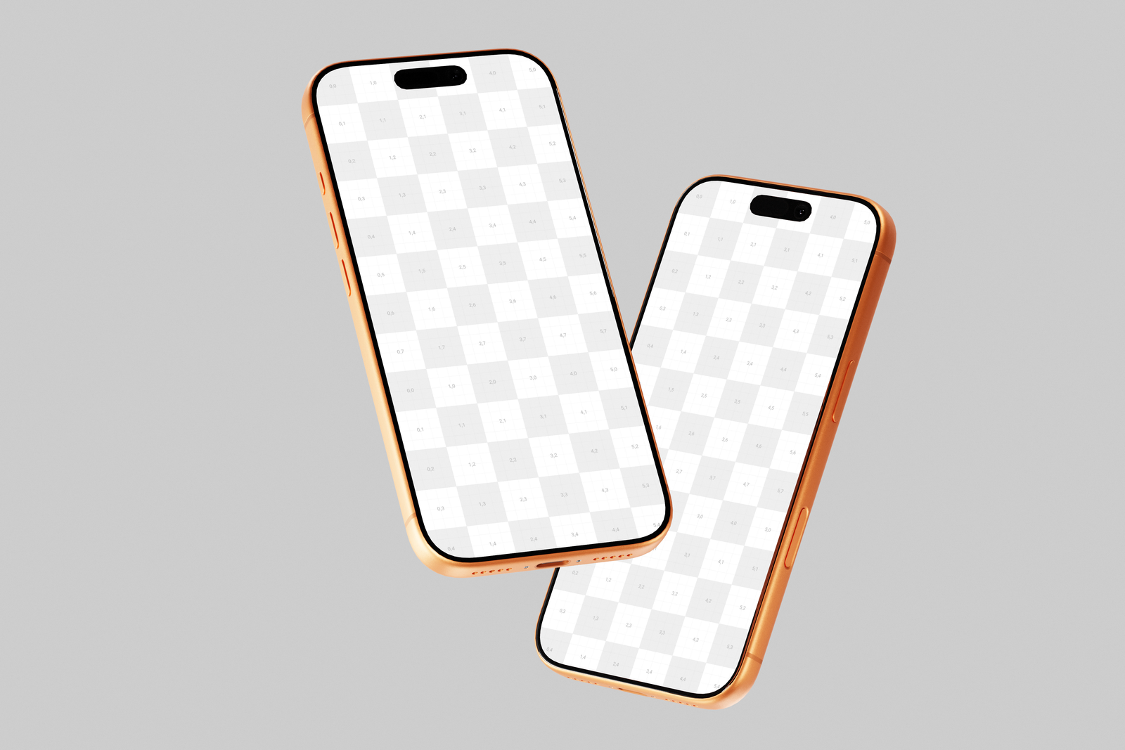 Free Orange iPhone 17 Pro Mockup Angled View