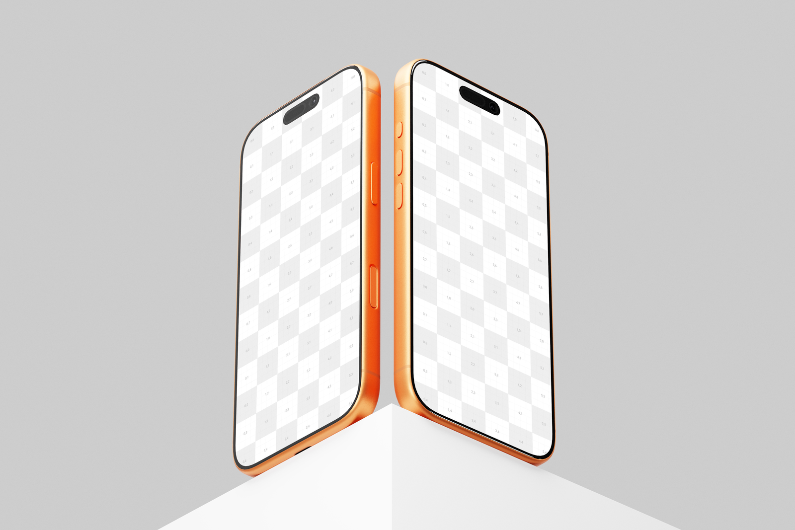 Free Orange iPhone 17 Pro Mockup Front View