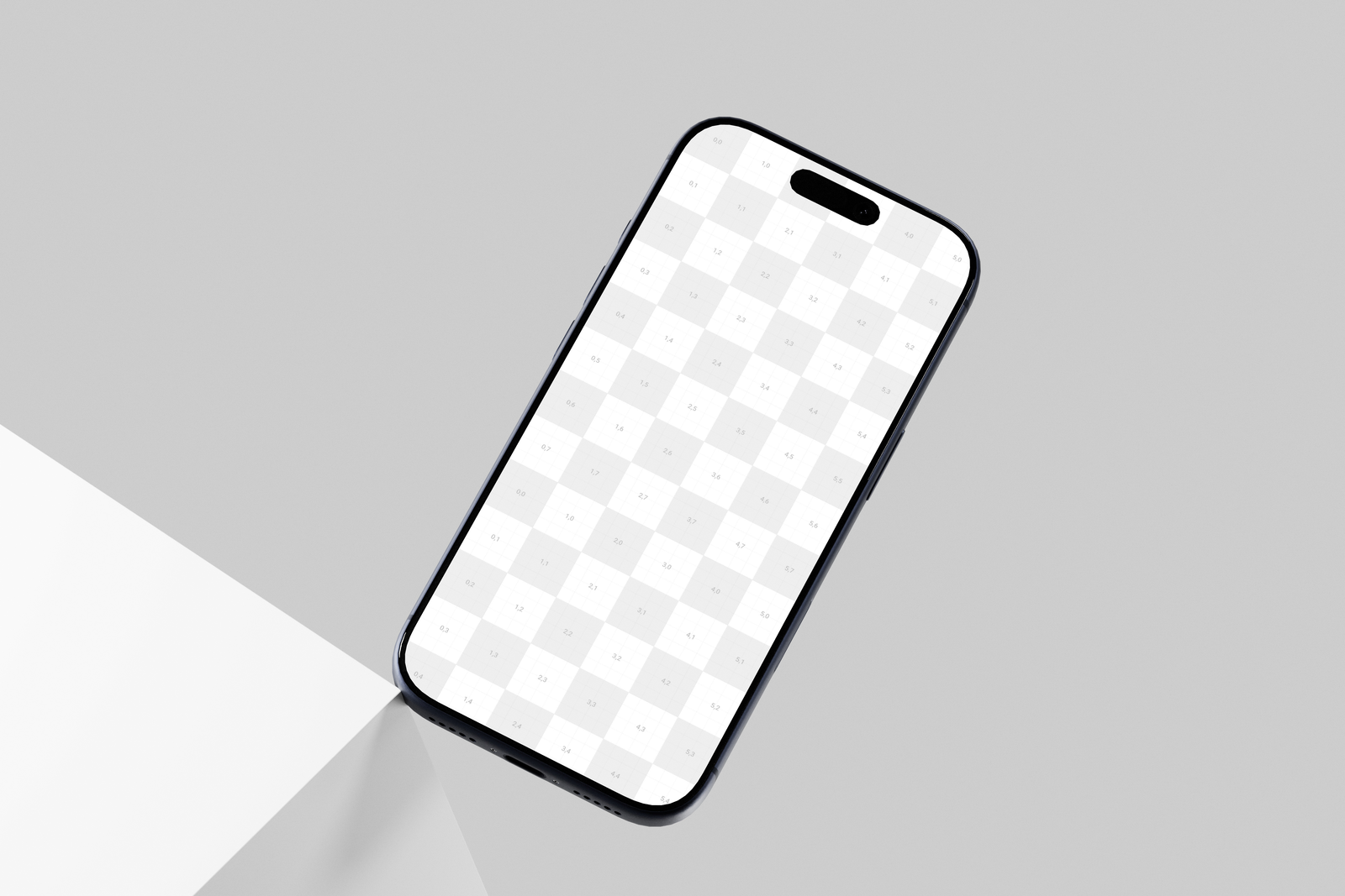 Blue iPhone 17 Pro Mockup With Shadow Overlay