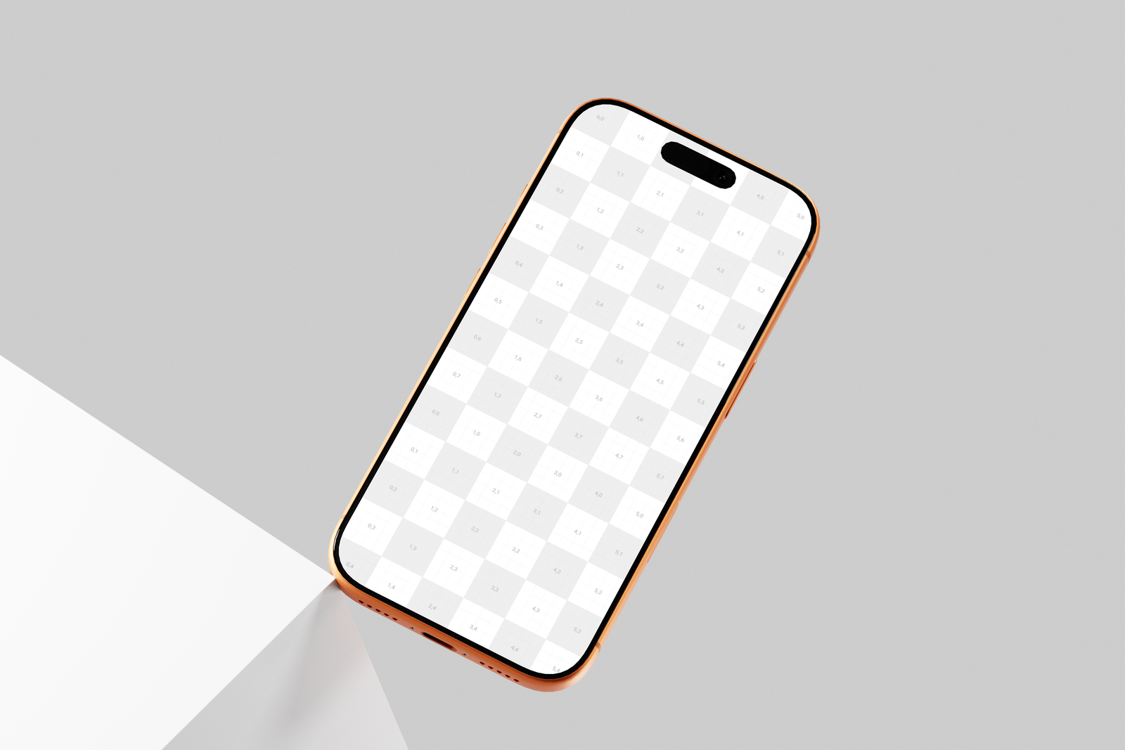 Orange iPhone 17 Pro Mockup On Pedestal