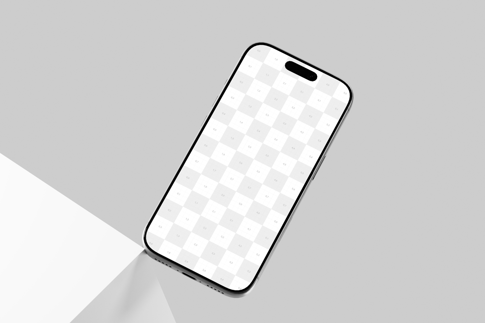 Silver iPhone 17 Pro Mockup Angled View