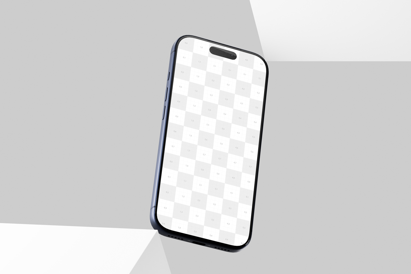 Free Blue iPhone 17 Pro Mockup Low Perspective