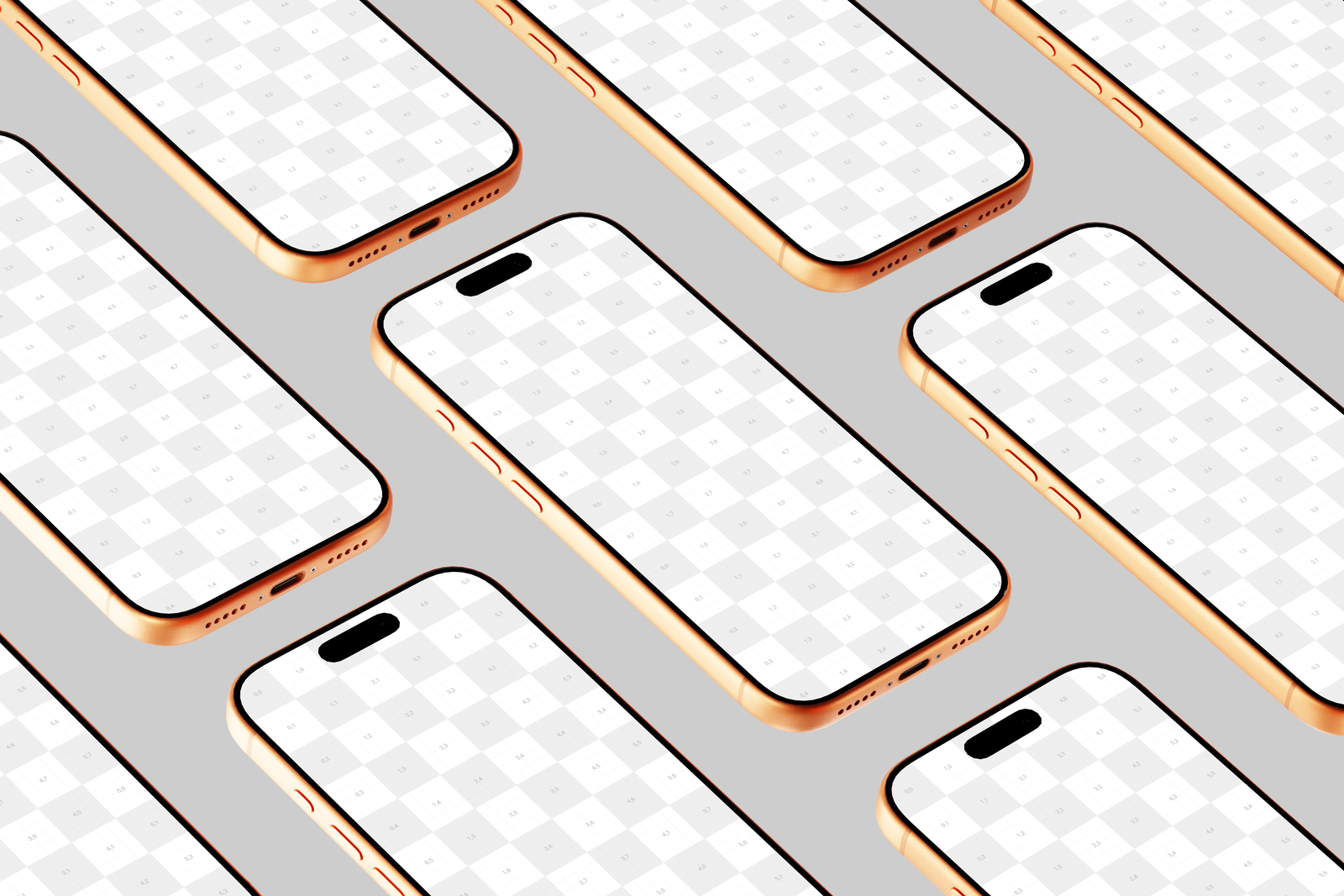 Free Orange iPhone 17 Pro Mockup Top View