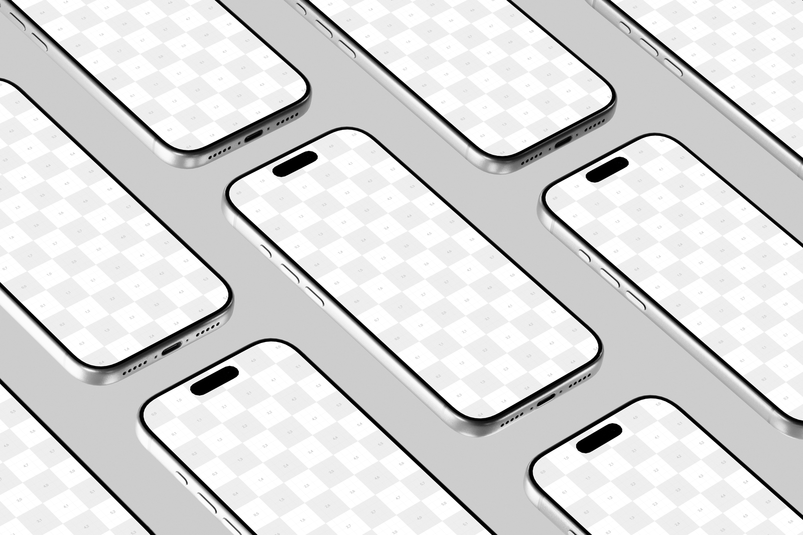 Free Silver iPhone 17 Pro Mockup Top View