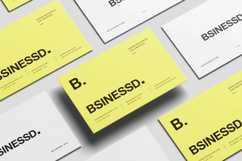 85×55 Business Card Mockup Landscape Top View